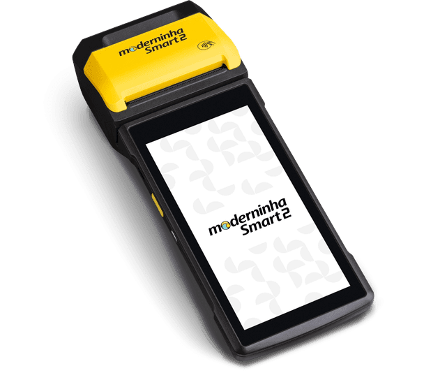 Maquininha smart da PagBank usada para operar o app SmartAgil